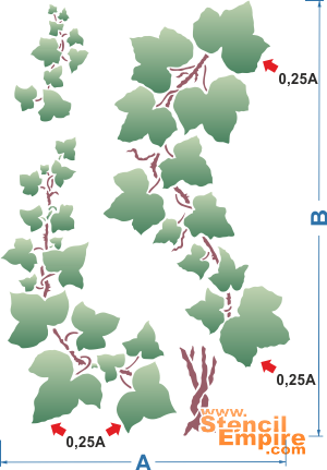 Cultiver du lierre (Pochoirs avec feuilles et branches)