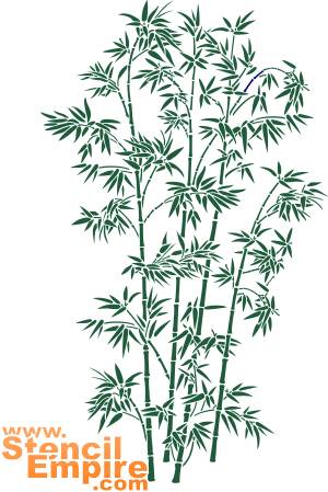 Gros bambou (Pochoirs avec feuilles et branches)