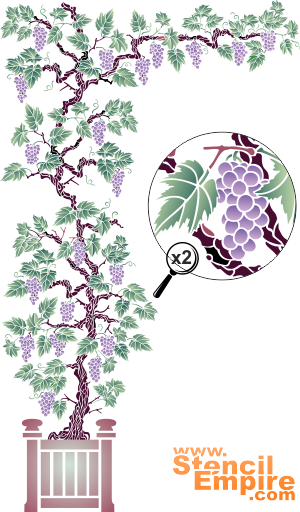 Grote wijnstok (Stencils met fruit en bessen)