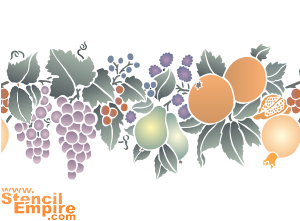 Bordure de fruits (Pochoirs pour bordures avec plantes)