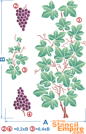 Druiven telen (Stencils met fruit en bessen)