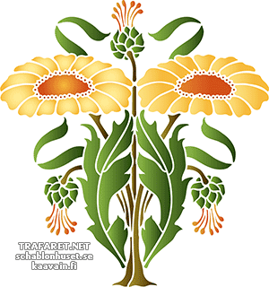 Twee gerbera's - sjabloon voor decoratie