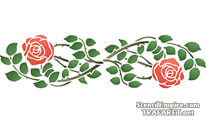 Motif rose 205 - pochoir pour la décoration