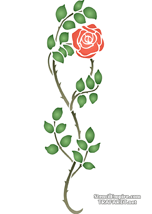 Branche de rose 205 - pochoir pour la décoration