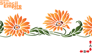 Rand met gazania - sjabloon voor decoratie