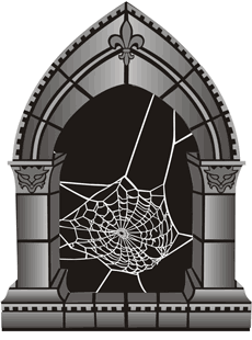 Boog met spinnenwebben - sjabloon voor decoratie