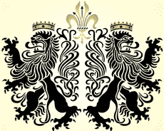 Leeuwen heraldiek - sjabloon voor decoratie
