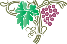 Bouquet et vigne - pochoir pour la décoration