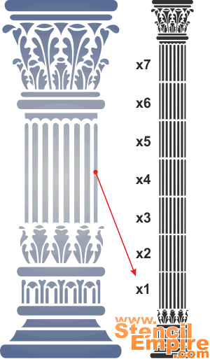 Griekse kolom (Griekse stijl sjablonen)