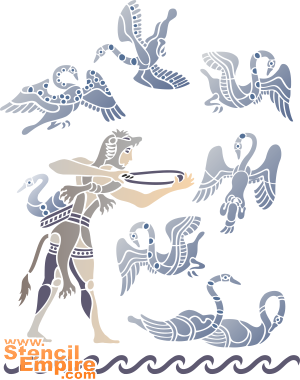 Hercules en de vogels - sjabloon voor decoratie