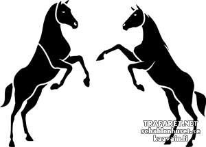 Deux chevaux 1b - pochoir pour la décoration