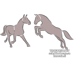 Twee paarden 3c - sjabloon voor decoratie