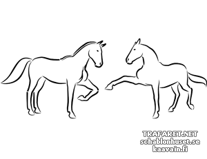 Twee paarden 5a - sjabloon voor decoratie