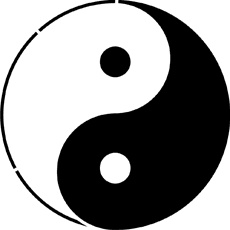 Yin en yang - sjabloon voor decoratie