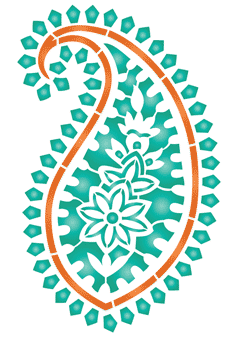 Smaragd Paisley - sjabloon voor decoratie