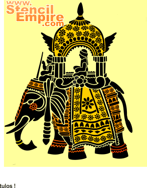 Olifant met een toren (Stencils met indiaanse motieven)