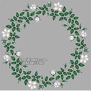 Witte rozenbottel - ring - sjabloon voor decoratie
