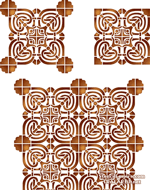 Art Nouveau tegels 15 - sjabloon voor decoratie