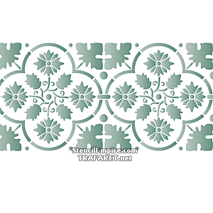 Middeleeuwse bloemen - rand - sjabloon voor decoratie