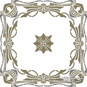 Centraal patroon Art Nouveau - sjabloon voor decoratie