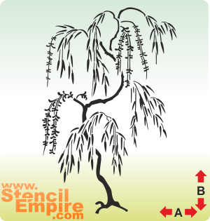 Japanse wilg - sjabloon voor decoratie