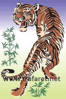 Japanse tijger - sjabloon voor decoratie
