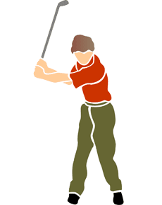 Golf speler - sjabloon voor decoratie