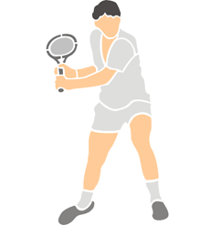 Tennis speler - sjabloon voor decoratie