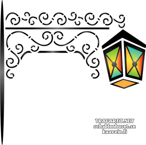 Gekleurde lantaarn 09 - sjabloon voor decoratie