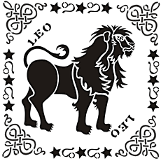 Lion dans un cadre - pochoir pour la décoration