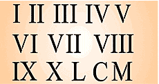 Romeinse cijfers - sjabloon voor decoratie