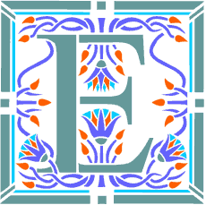 Beginletter E - sjabloon voor decoratie