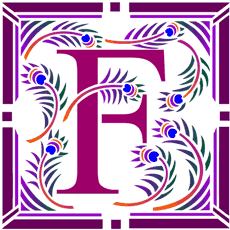 Beginletter F - sjabloon voor decoratie