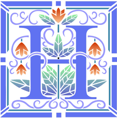 Beginletter H - sjabloon voor decoratie