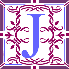 Beginletter J - sjabloon voor decoratie