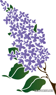 Branche de lilas - pochoir pour la décoration