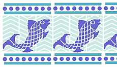 Mosaïque de poissons - pochoir pour la décoration