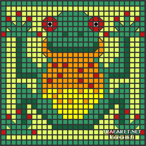 Blije kikker (mozaïek) - sjabloon voor decoratie