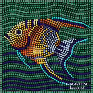 Poisson ange (mosaïque) - pochoir pour la décoration