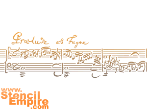 Bach bladmuziek (Stencils met noten en muziekanten)