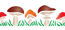 Bordure de champignon - pochoir pour la décoration