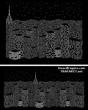 Nacht over de stad 03 - sjabloon voor decoratie