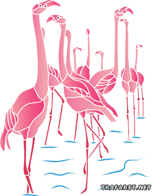 Flamants roses - pochoir pour la décoration