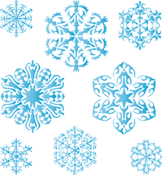 Huit flocons de neige V - pochoir pour la décoration