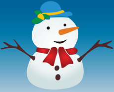 Sneeuwman - sjabloon voor decoratie