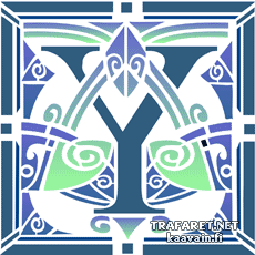 Beginletter Y - sjabloon voor decoratie