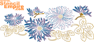 Japans bloemenmotief - sjabloon voor decoratie