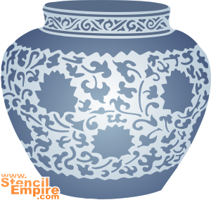 Chinese pot - sjabloon voor decoratie