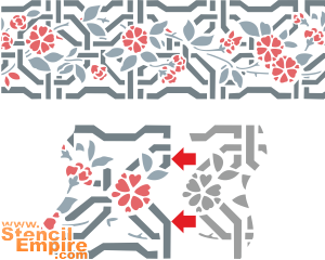 Mesh rand (Oosterse stijl stencils)