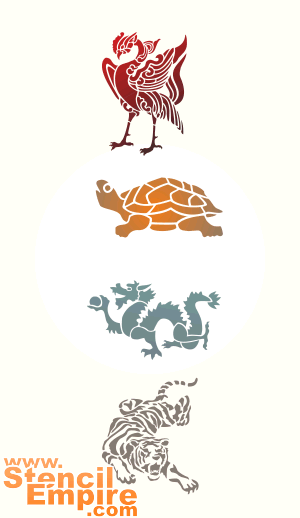 Feng Shui-dieren - sjabloon voor decoratie